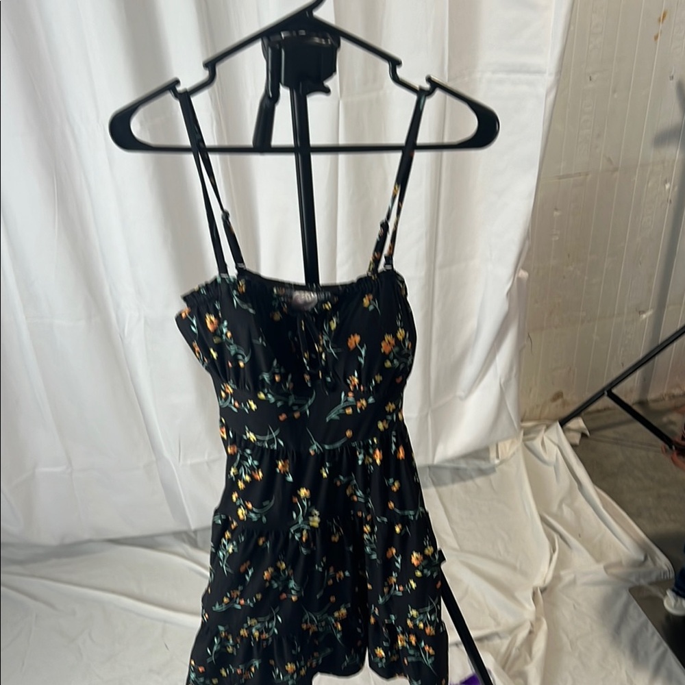 No Boundaries Black Camisole Dress with Bustier and Tie Front